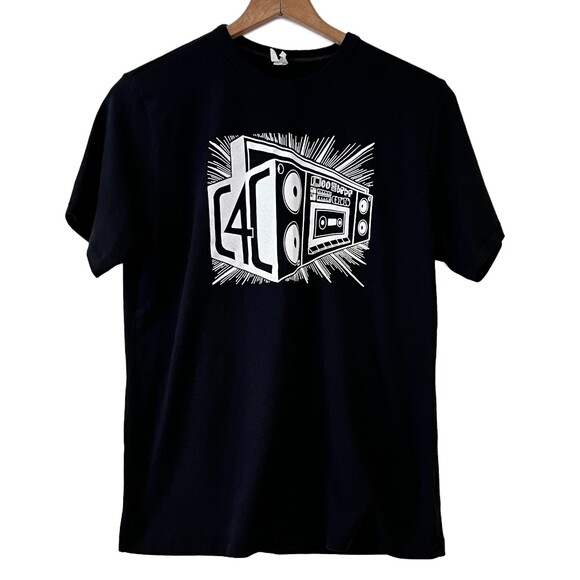 Alternative Black Graphic T-Shirt C4C Boombox Short Sleeves Medium - Picture 1 of 8